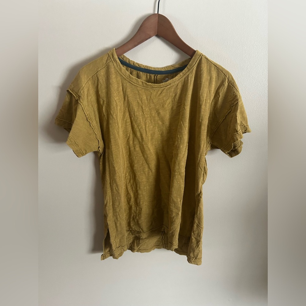 Anthro Pilcro | Mustard/Green Cotton Short Sleeve Tee
